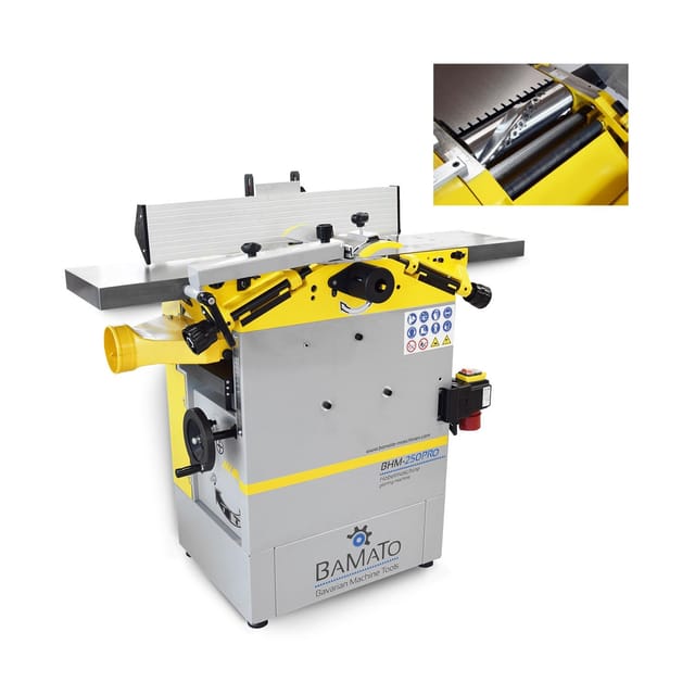 BAMATO Abricht- und Dickenhobelmaschine mit Spiralmesserwelle BHM-250PRO (400V)