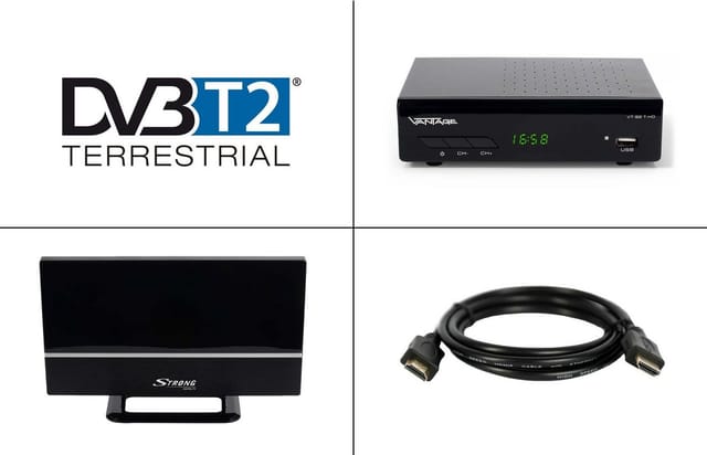 Vantage VT-92 DVB-T2 Receiver, HDMI SCART Full HD, HDMI Kabel, Antenne