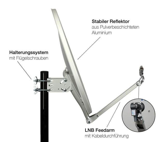 Humax Satellitenspiegel Professional 90-G hellgrau