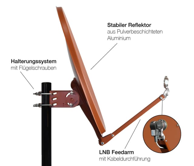 Humax Satellitenspiegel Professional 90-R ziegelrot