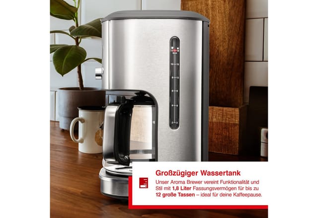 Solis Filterkaffeemaschine 1,8 Liter, für 12-18 Tassen, Timer