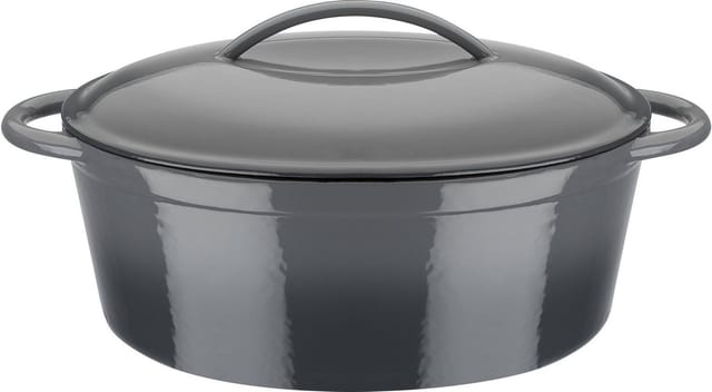 GSW Gusseisen Ovaler Bräter Grey Shadow 33x25cm, 7,0 L