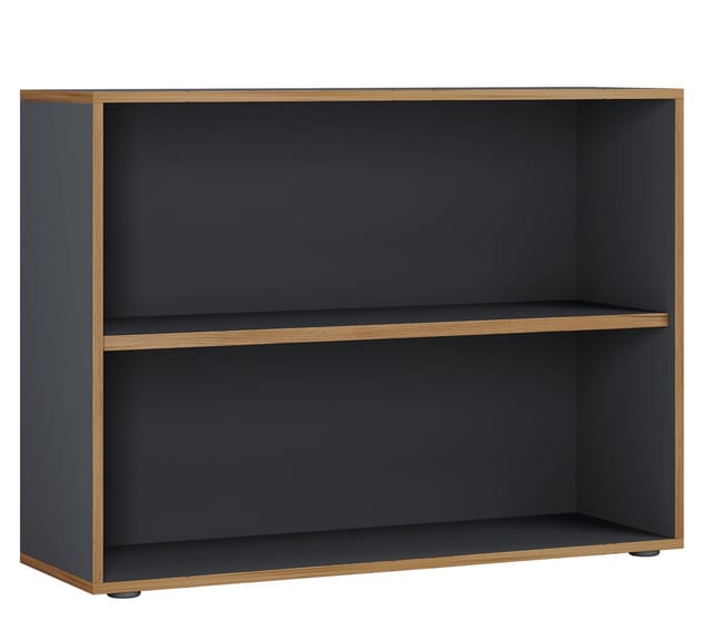 VCM Holzregal stehend platzsparender Aktenschrank Maße ca. H. 74 x B. 100 x T. 33 cm Elegantes Regal Büroregal – Salia 2fach B. 100 cm