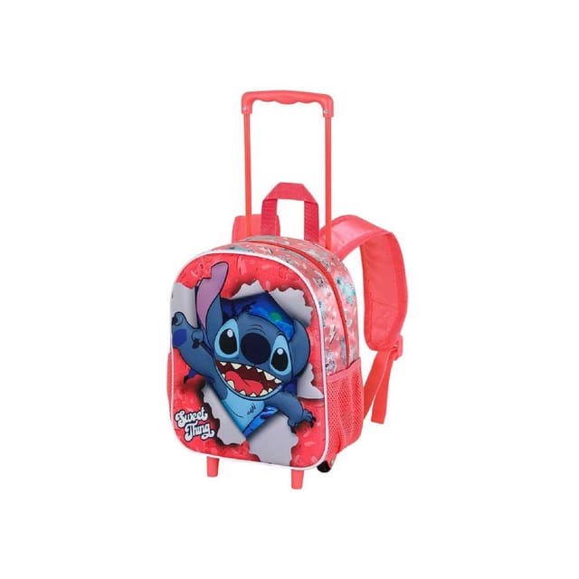 Lilo und Stitch Thing-Kleiner 3D Rucksack Rädern, Rosa
