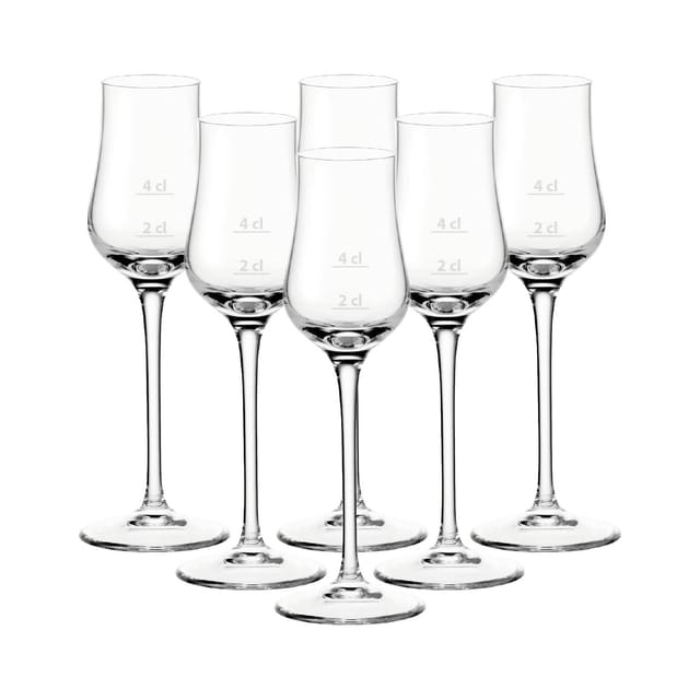 Leonardo Grappagläser mit Füllstrichen Puccini Gastro-Edition 2 & 4 cl 6er Set