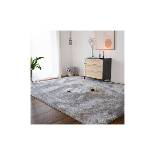 HOME DELUXE Hochflor Teppich SOFI 110x60 cm, Versch. Ausführungen - grau