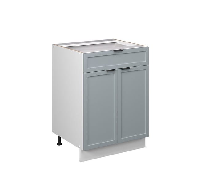 Vicco Schubunterschrank Fame-Line Weiß Hellblau-Grau gerahmt 60 cm ohne Arbeitsplatte