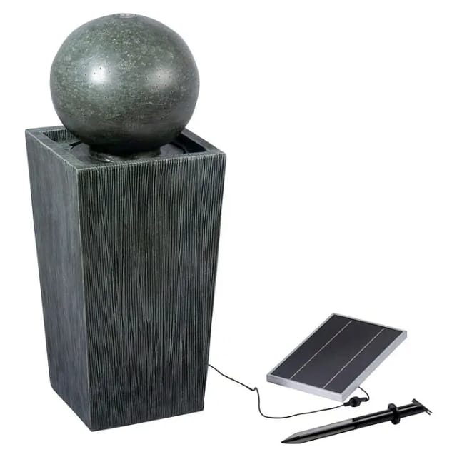 dobar Gartenbrunnen „Apollon“ mit Solar-Panel Wasserspiel Brunnen