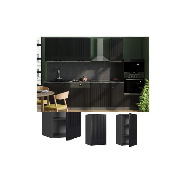 Vicco Hängeschrank Fame-Line Anthrazit Schwarz gestreift 40 cm