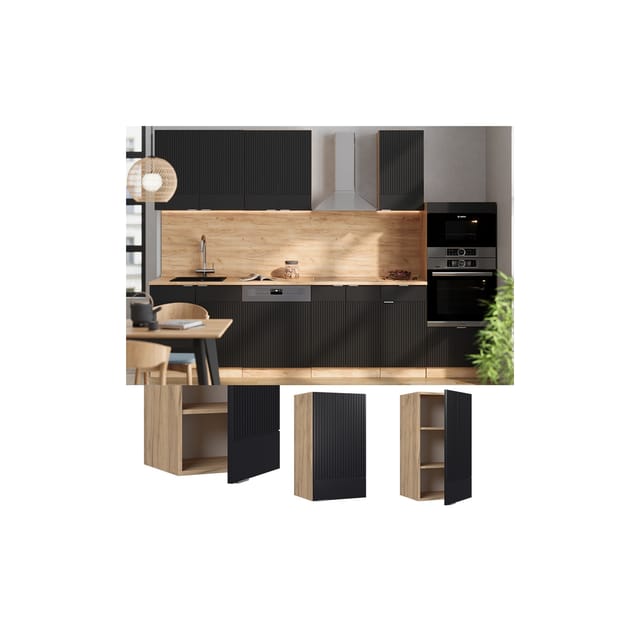 Vicco Hängeschrank Fame-Line Eiche Schwarz gestreift 40 cm