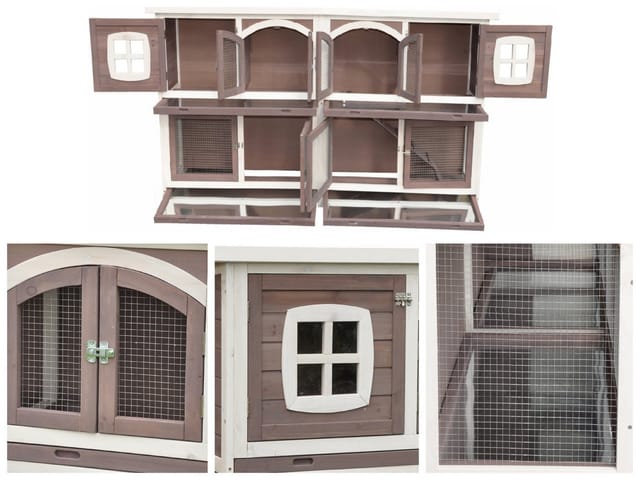 Nanook XXL Kleintierstall Murmel taupe 211x52x107 cm