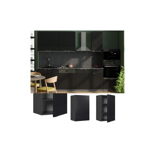Vicco Hängeschrank Fame-Line Anthrazit Schwarz gestreift 45 cm