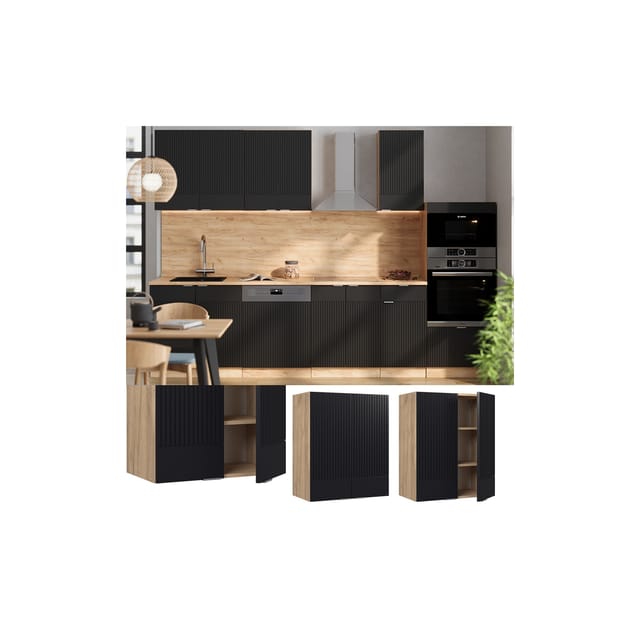 Vicco Hängeschrank Fame-Line Eiche Schwarz gestreift 60 cm