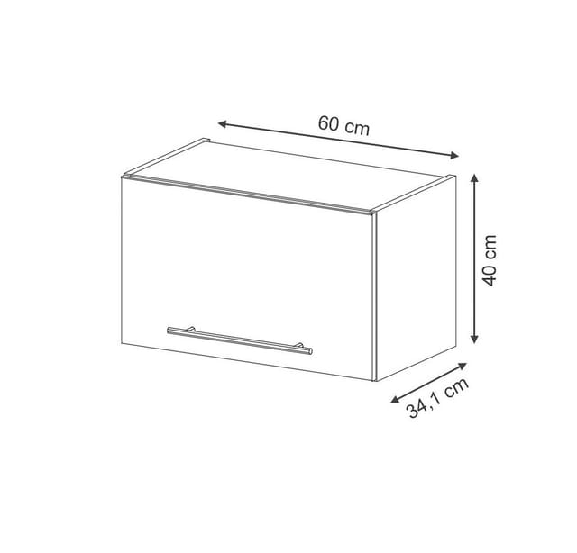 Vicco Hängeschrank Fame-Line Weiß Eiche gefräst 60 cm flach