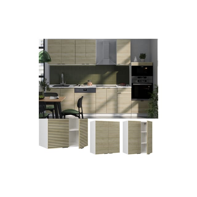 Vicco Hängeschrank Fame-Line Weiß Eiche gefräst 60 cm