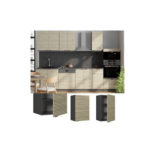 Vicco Hängeschrank Fame-Line Anthrazit Eiche gefräst 45 cm