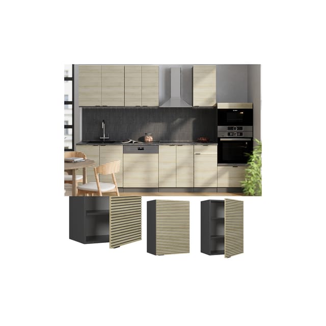 Vicco Hängeschrank Fame-Line Anthrazit Eiche gefräst 50 cm