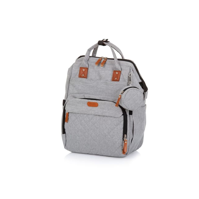 Chipolino Wickeltasche, Kinderwagen Rucksack Reißverschluss Schnullertasche hellgrau