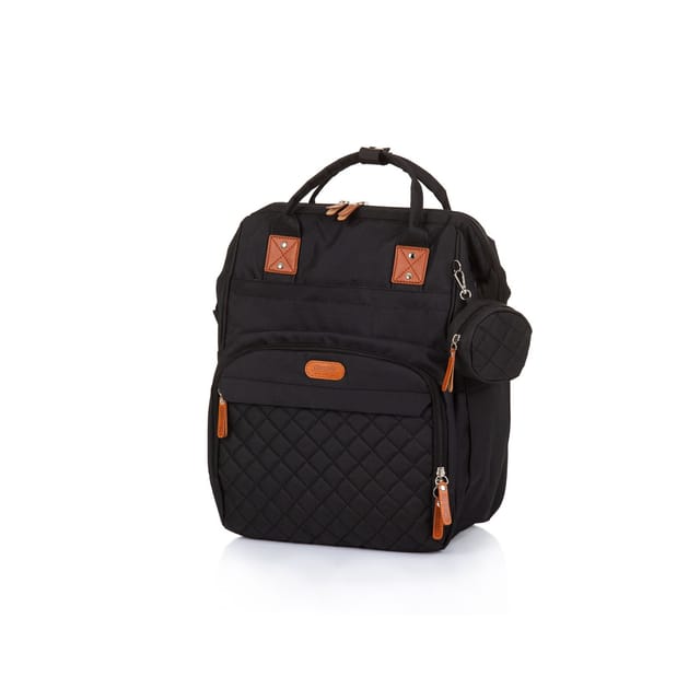 Chipolino Wickeltasche, Kinderwagen Rucksack Reißverschluss Schnullertasche schwarz