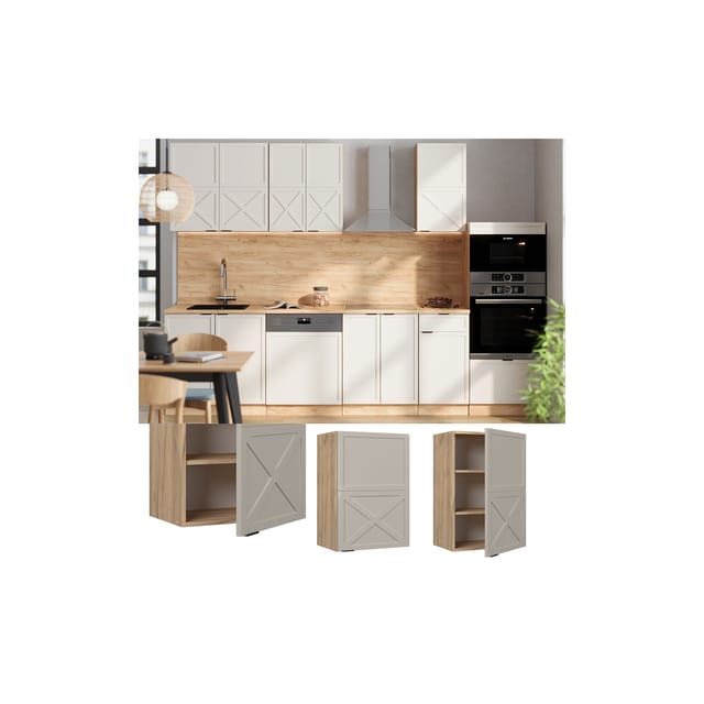 Vicco Hängeschrank Fame-Line Eiche Grau-Beige gerahmt 50 cm