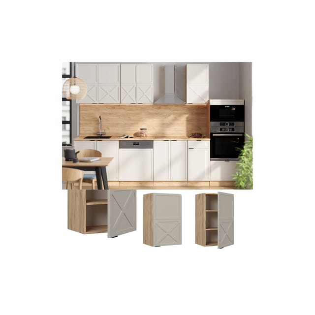 Vicco Hängeschrank Fame-Line Eiche Grau-Beige gerahmt 45 cm