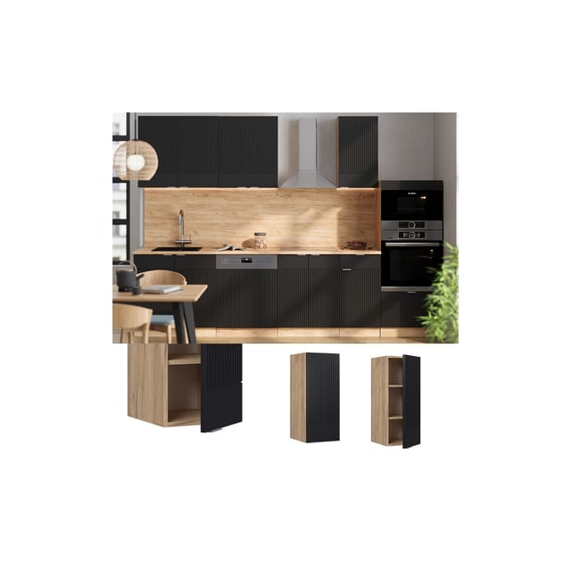 Vicco Hängeschrank Fame-Line Eiche Schwarz gestreift 30 cm