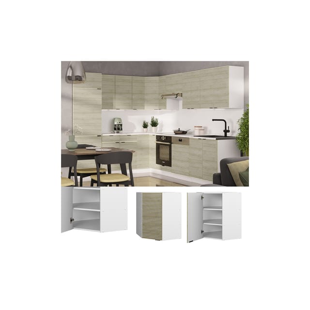 Vicco Eckhängeschrank Fame-Line Weiß Eiche gefräst 57 cm