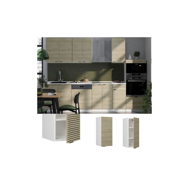 Vicco Hängeschrank Fame-Line Weiß Eiche gefräst 30 cm