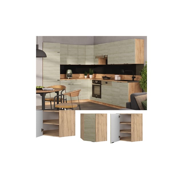 Vicco Eckhängeschrank Fame-Line Eiche gefräst 57 cm