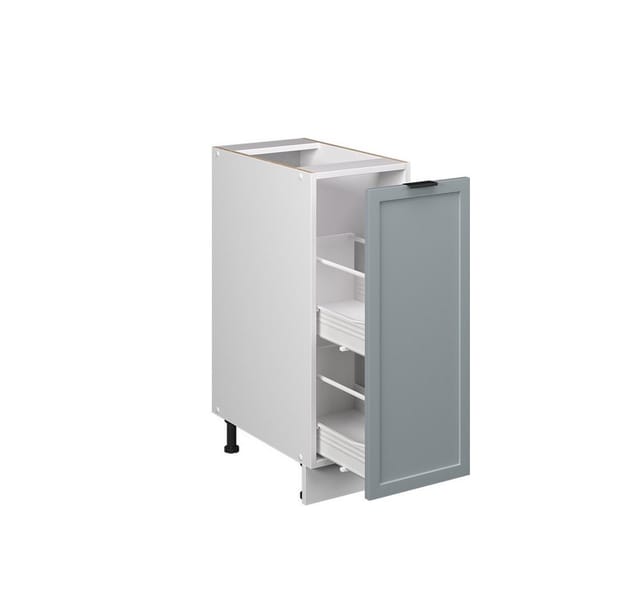 Vicco Apothekerunterschrank Fame-Line Weiß Hellblau-Grau gerahmt 30 cm ohne Arbeitsplatte
