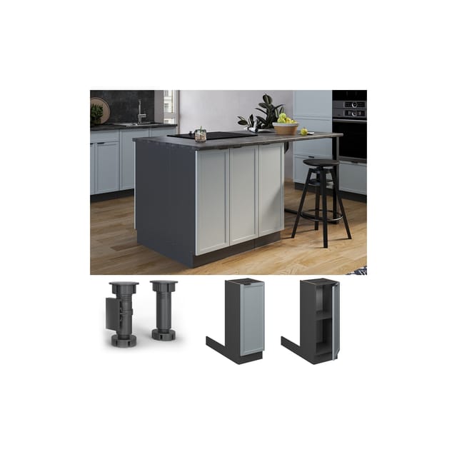 Vicco Regalinselunterschrank Fame-Line Anthrazit Hellblau-Grau gerahmt 30 cm