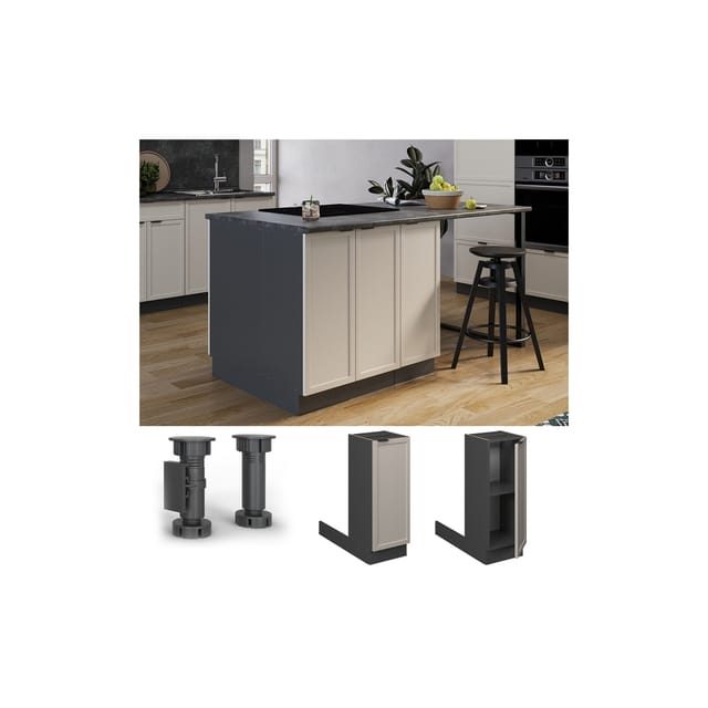 Vicco Regalinselunterschrank Fame-Line Anthrazit Grau-Beige gerahmt 30 cm