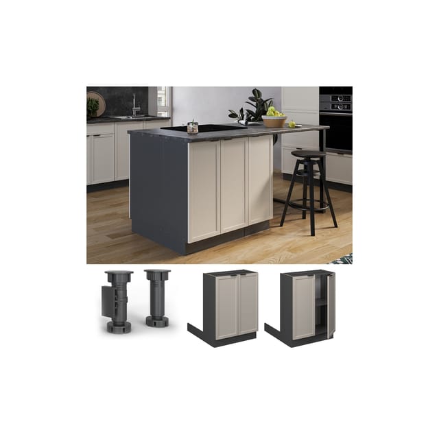 Vicco Regalinselunterschrank Fame-Line Anthrazit Grau-Beige gerahmt 60 cm