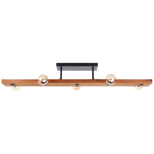 Brilliant Deckenleuchte Mertes Deckenlampe, E27, 115 x 12,5 cm, Holz/Metall, braun/schwarz