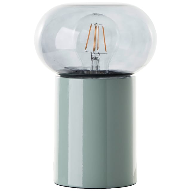 Brilliant Tischleuchte Knut mit Rauchglas, 22 cm Höhe, E27, grün