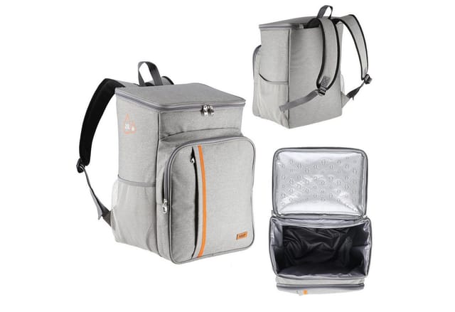 Thermotasche Kühltasche 25 Liter Rucksack grau