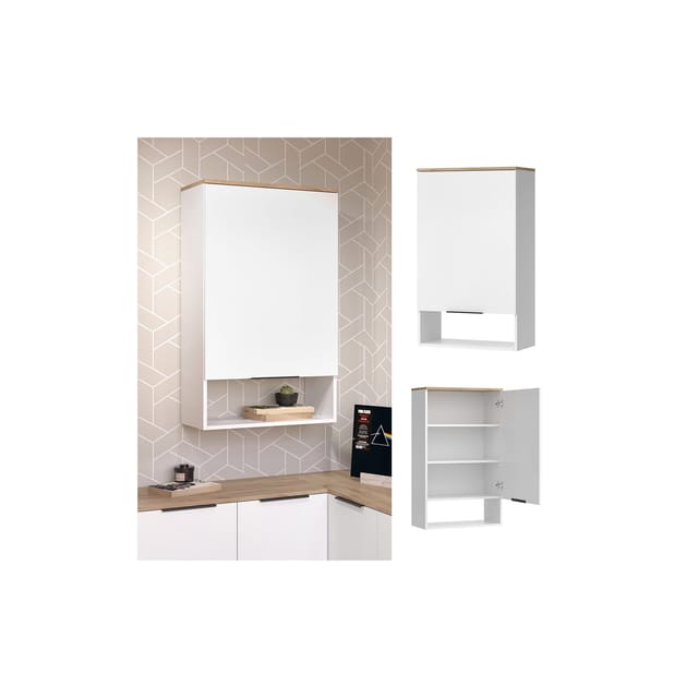Vicco Hängeschrank Wido Weiß Eiche 60 x 100 cm mit 1 Tür