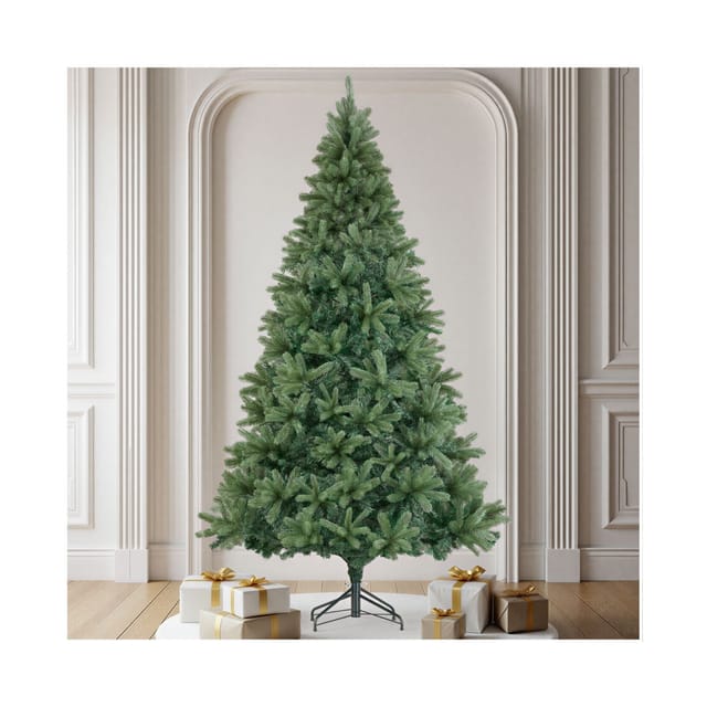 tectake® Weihnachtsbaum, verschiedene Größen, künstlich in Grün, mit PVC- und Spritzgussnadeln, formbar mit viel Volumen, pulverbeschichteter Metallständer mit Kunststoffkappen