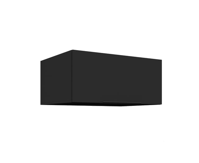 Aufsatzschrank Hochschrank 80 cm SIENA Schwarz Küchenzeile Küchenblock Küche
