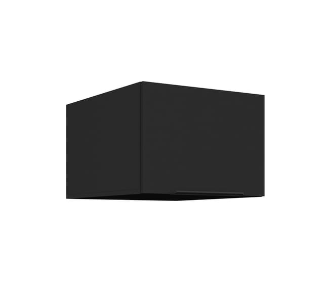 Aufsatzschrank Hochschrank 50 cm SIENA Schwarz Küchenzeile Küchenblock Küche