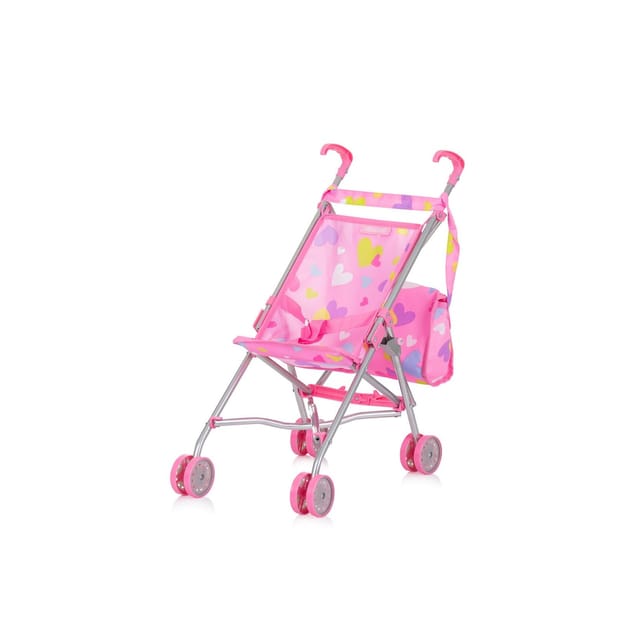 Chipolino Puppen-Zubehör-Set 3in1 Trixy Buggy Hochstuhl Tasche Laufstall faltbar rosa
