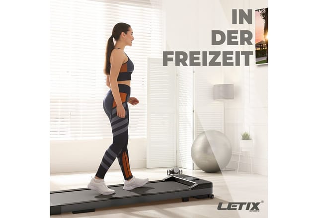 LETIX Elektrisches Laufband DeskWalk für zu Hause oder Büro, LCD-Display Motorisiertes Fitnessgerät, Schreibtisch Heimtrainer - Anthrazit - versch. Ausführungen