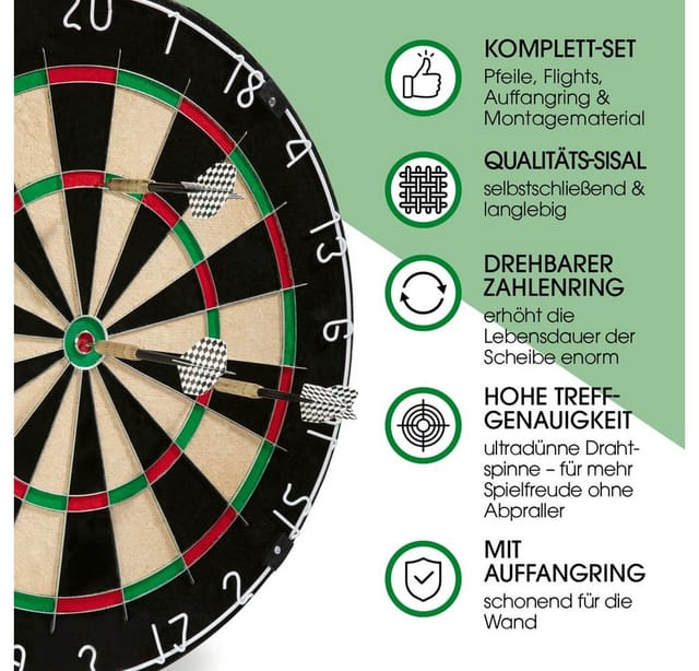DoYourDart Sisal-Dartscheibe mit Dart-Surround 45cm