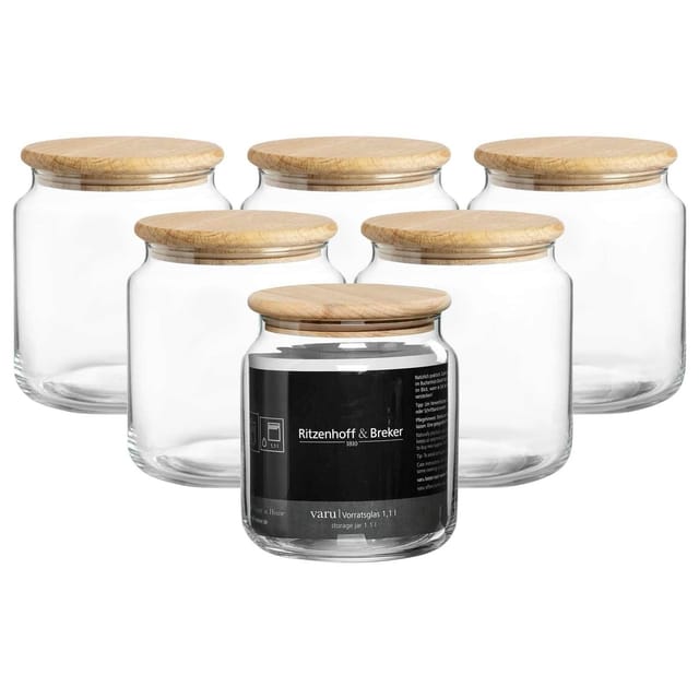 Ritzenhoff & Breker Vorratsgläser Varu 1,1 l 6er Set