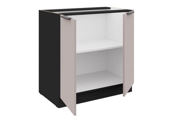 Küchen Unterschrank 80 cm Küche ARONA Kaschmir beige Küchenzeile Küchenblock