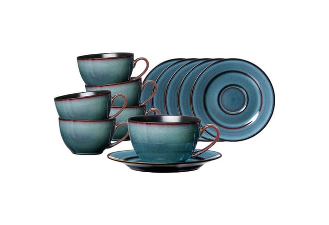 Ritzenhoff & Breker Kaffeetassen mit Untertassen Bali 220 ml 6er Set