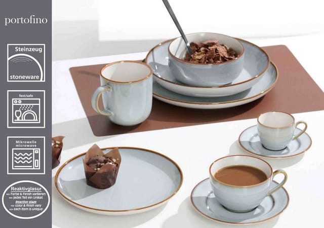Ritzenhoff & Breker Kaffeetassen mit Untertassen Portofino 220 ml 6er Set