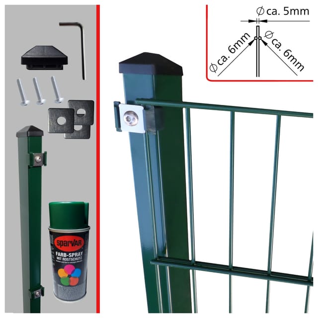 Fa-Bausysteme Doppelstabzaun Moosgrün 8-6-8 mit 1030 mm 10 m
