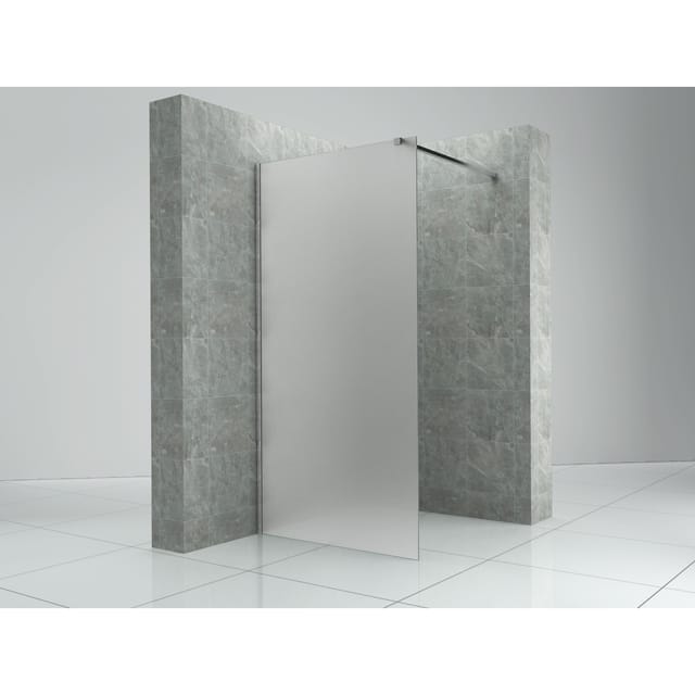 Fa-Bausysteme Walk-In Glasdusche Milchglas Halterung: Chrome 700 mm
