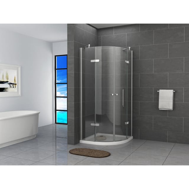 Fa-Bausysteme Glasdusche Neckar Streifen 80 x 80 cm ohne Wanne